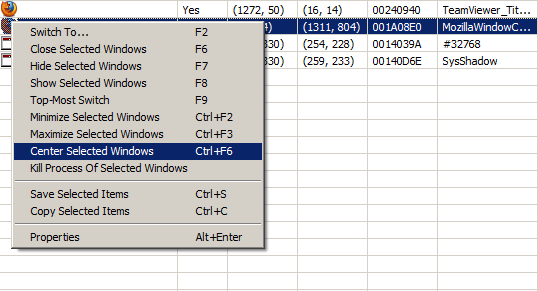 How to Center Selected Windows